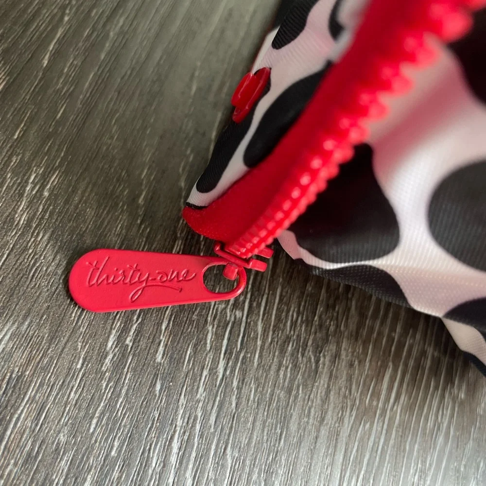 Thirty-One Perfect Pet Wristlet, Expandable, Black Spotty